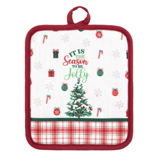 Подарочный набор для кухни Ardesto Christmas Tree, 3шт, 100% хлопок (полотенечко), 100% полиэстер (прихватки), зеленый