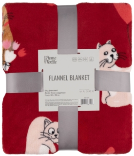 Плед Ardesto Flannel 160х200см, 100% поліестер, котики з сердечками