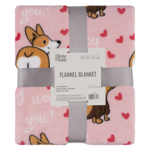 Ardesto Flannel blanket 160x200cm, 100% polyester, dogs with hearts