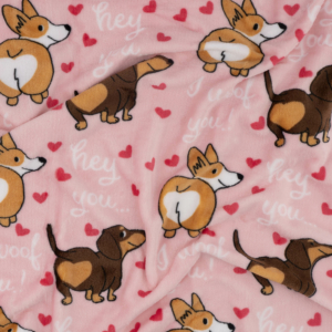 Ardesto Flannel blanket 160x200cm, 100% polyester, dogs with hearts