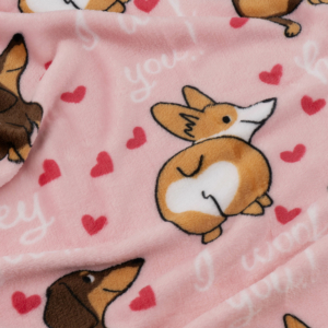 Ardesto Flannel blanket 160x200cm, 100% polyester, dogs with hearts