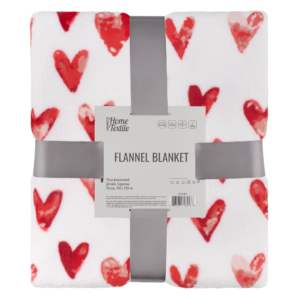 Плед Ardesto Flannel 160х200см, 100% поліестер, сердечка