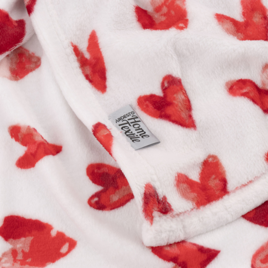 Плед Ardesto Flannel 160х200см, 100% поліестер, сердечка