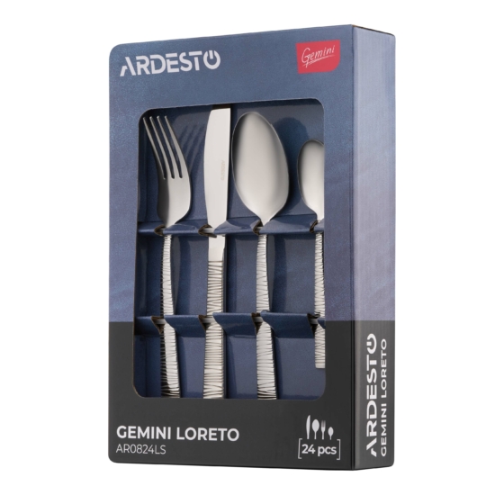 Ardesto Cutlery set Gemini Loreto, 24pcs, stainless steel