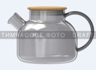Ardesto Tea pot Graphite 1000ml, borosilicate glass, bamboo, grey