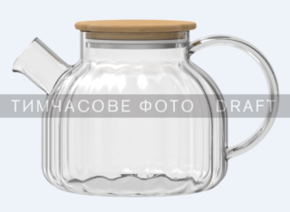 Ardesto Tea pot Iceberg 1000ml, borosilicate glass, bamboo, transparent