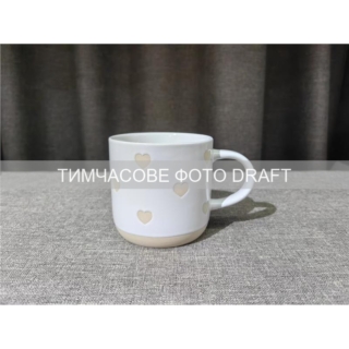 Ardesto Mug Heart, 420ml, ceramics, white