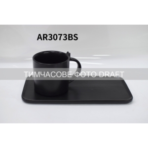 Ardesto Set cup and saucer, 250ml, new bone china, black