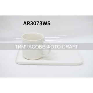 Ardesto Set cup and saucer, 250ml, new bone china, white