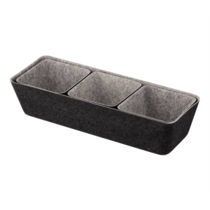 Organizer trays set ARDESTO Prestigio 4 items, 38.5×13.5x9cm/12x12x8.5cm, felt, grey