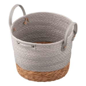 Basket ARDESTO Minimalism 23x23x19cm, paper twine, cottail grass, grey