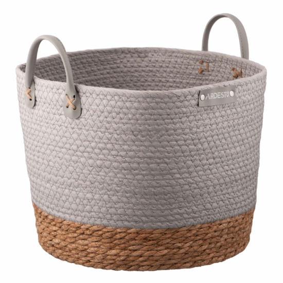 Кошик ARDESTO Minimalism 35х35х27см, паперовий шпагат, рогожка, сірий