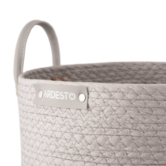 Кошик ARDESTO Minimalism 35х35х27см, паперовий шпагат, рогожка, сірий