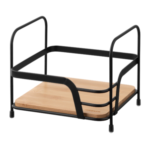 Shelf ARDESTO Minimalism 1-tier 16×15.5×13.5cm, metal, bamboo, black