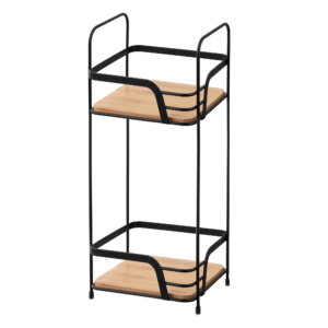Shelf ARDESTO Minimalism 2-tier 16×15.5x40cm, metal, bamboo, black