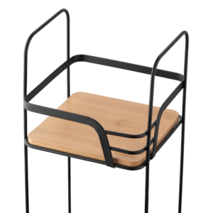 Shelf ARDESTO Minimalism 2-tier 16×15.5x40cm, metal, bamboo, black