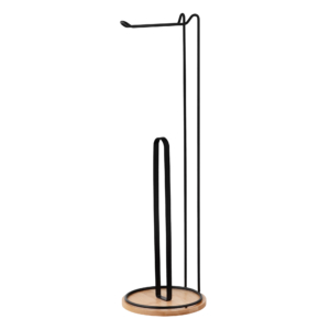 Toilet paper holder ARDESTO Minimalism 16.5×16.5x55cm, metal, bamboo, black