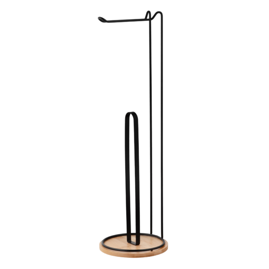 Держатель для туалетной бумаги ARDESTO Minimalism 16.5х16.5х55см, металл, бамбук, черный