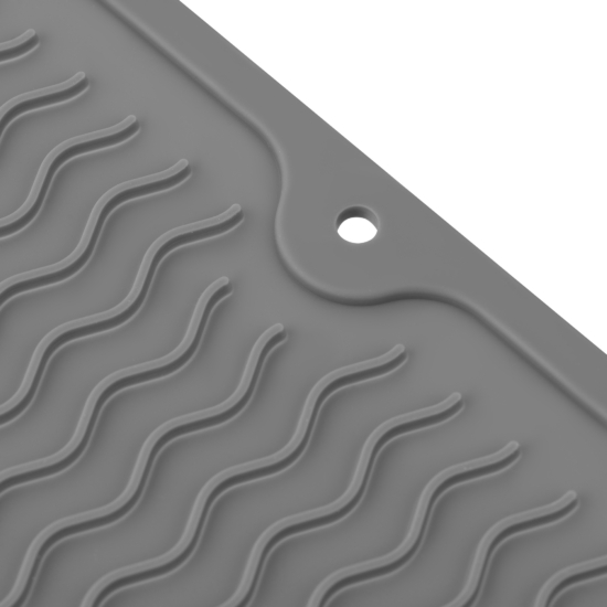 Килимок для сушіння посуду ARDESTO Vigor 40х30см, силікон, сірий