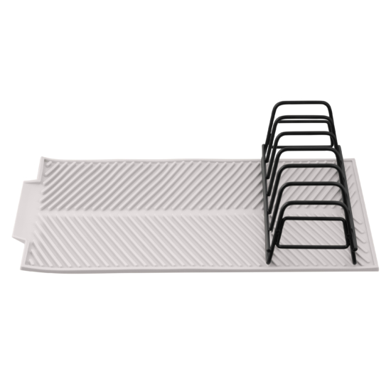 Сушарка для посуду з підставкою ARDESTO Minimalism 39х25х8см, силікон, метал, сірий