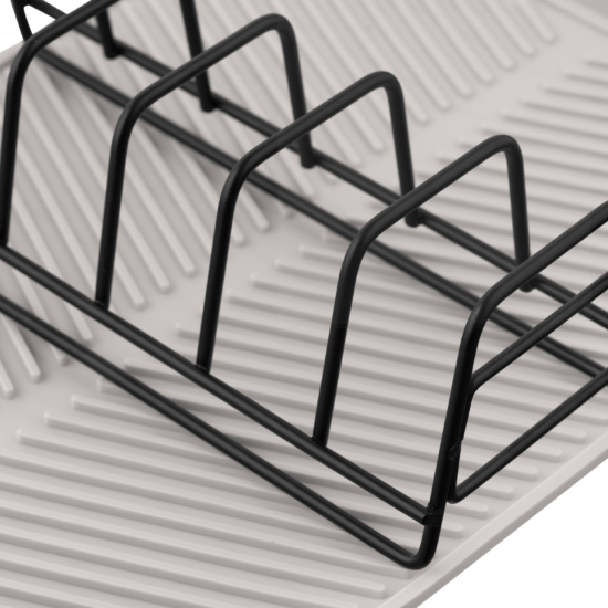 Сушарка для посуду з підставкою ARDESTO Minimalism 39х25х8см, силікон, метал, сірий