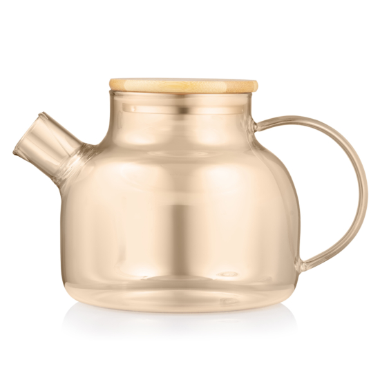 Ardesto Teapot Golden Moon 1000ml, borosilicate glass, bamboo, golden