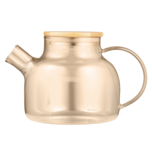 Ardesto Teapot Golden Moon 1000ml, borosilicate glass, bamboo, golden