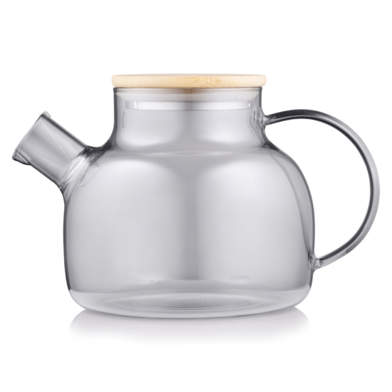 Ardesto Tea pot Graphite 1000ml, borosilicate glass, bamboo, grey