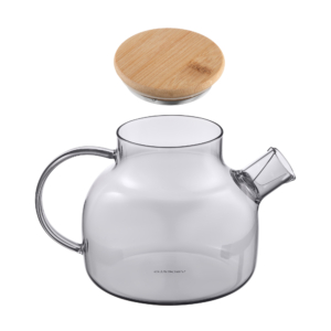 Ardesto Tea pot Graphite 1000ml, borosilicate glass, bamboo, grey