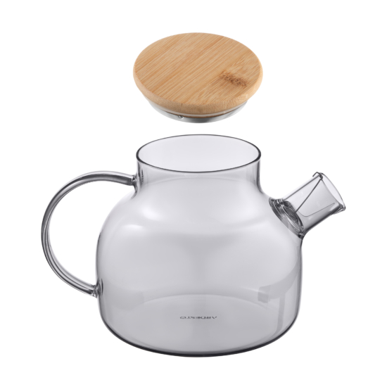 Ardesto Tea pot Graphite 1000ml, borosilicate glass, bamboo, grey