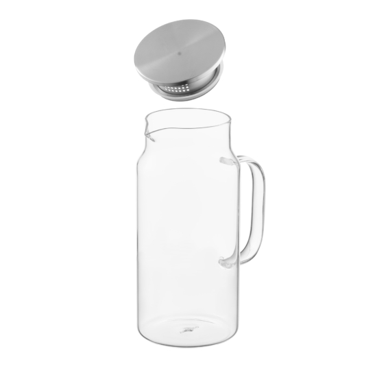 Ardesto Pitcher with lid 1200ml, borosilicate glass, stainless steel, transparent