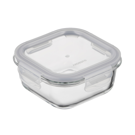 Ardesto Food storage container Gemini 0.5l, borosilicate glass, plastic, square, transparent