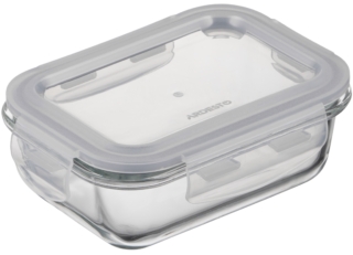 Ardesto Food storage container Gemini 0.38l, borosilicate glass, plastic, rectangular, transparent