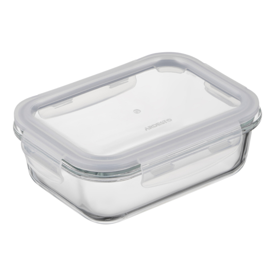 Ardesto Food storage container Gemini 0.66l, borosilicate glass, plastic, rectangular, transparent