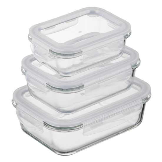 Ardesto Food storage container Gemini 0.66l, borosilicate glass, plastic, rectangular, transparent