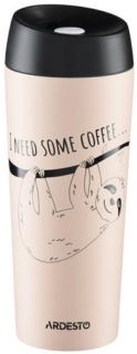 Термочашка Ardesto Coffee time Bradypus, 450мл, нержавеющая сталь, бежевый