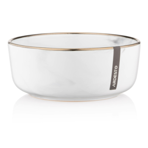 Ardesto Bowl Marmo, 15.6cm, ceramics, white