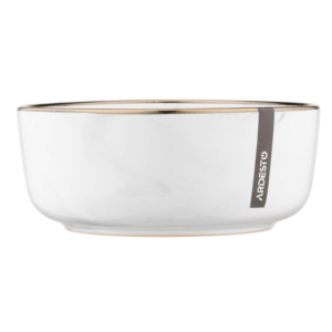 Ardesto Bowl Marmo, 15.6cm, ceramics, white