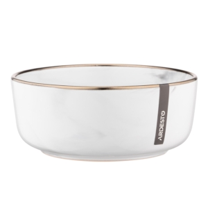 Ardesto Bowl Marmo, 15.6cm, ceramics, white