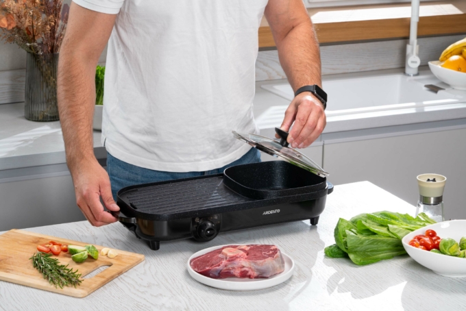 Гриль Ardesto барбекю 2в1, 1500Вт, темп. режимов-3, металл/пластик, черный