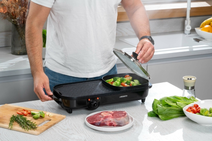 Гриль Ardesto барбекю 2в1, 1500Вт, темп. режимов-3, металл/пластик, черный