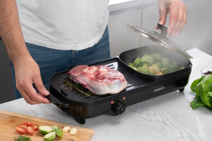 Гриль Ardesto барбекю 2в1, 1500Вт, темп. режимов-3, металл/пластик, черный