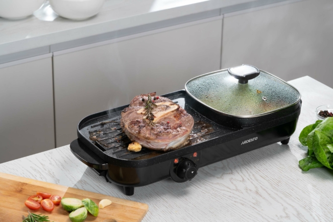 Гриль Ardesto барбекю 2в1, 1500Вт, темп. режимов-3, металл/пластик, черный