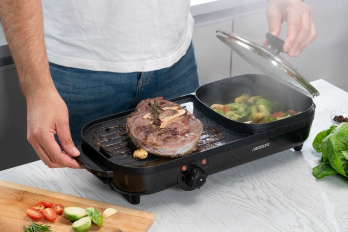Гриль Ardesto барбекю 2в1, 1500Вт, темп. режимов-3, металл/пластик, черный