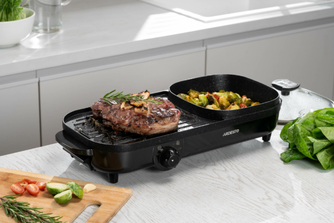 Гриль Ardesto барбекю 2в1, 1500Вт, темп. режимов-3, металл/пластик, черный