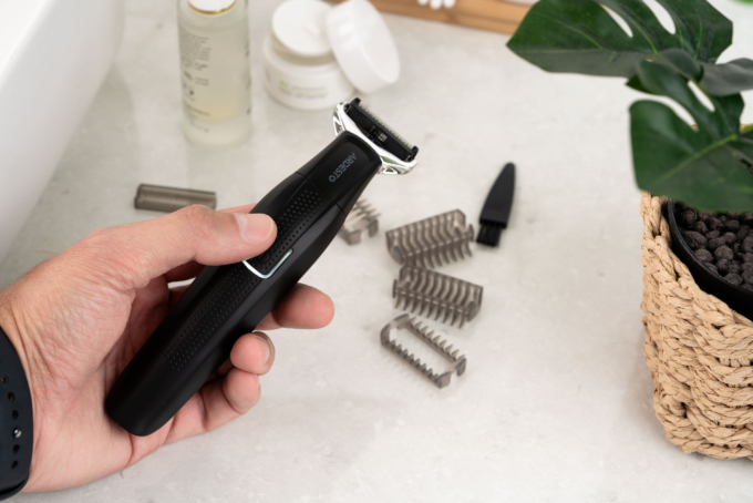 Бритва електр. Ardesto One blade, Li-Ion, сух.+влажн., триммер, 3 насадки, сталь, черный