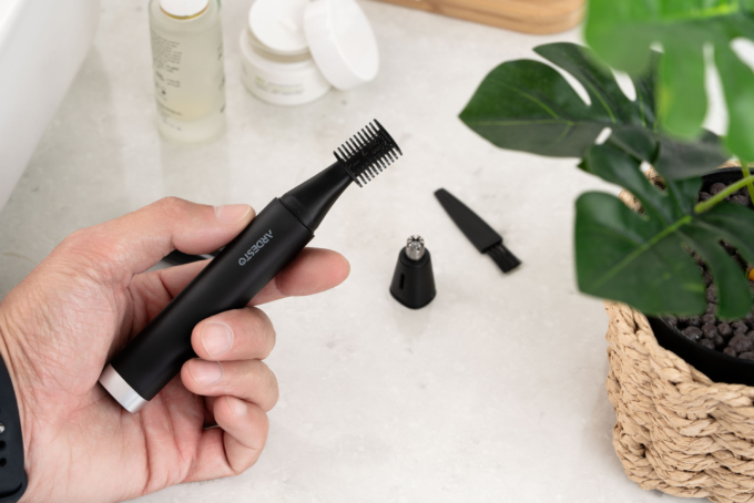 Тример Ardesto TR-PWP, для носа і вух, сталь,USB-C > USB-A, чорний