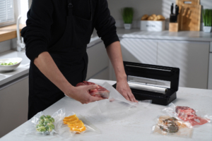 Вакууматор Ardesto для пакетов та рулонов, 110Вт, 28см, электронное, + 1 рулон, пластик+нерж., серебристый