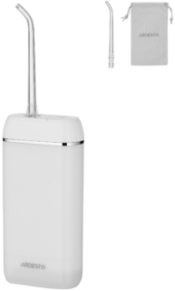 Ирригатор Ardesto портативний, чаша 140 мл, Li-ion аккум. в компл., белый