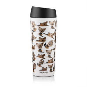 ARDESTO Travel mug Coffee Time Yorkie 450ml, stainless steel, beige